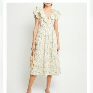 Floral Ruffle Midi Dress